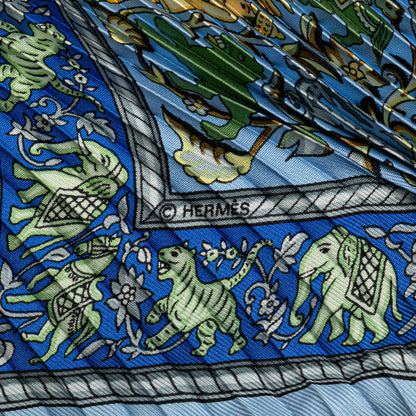 Hermès Chasse En Inde Silk Plisse Scarf