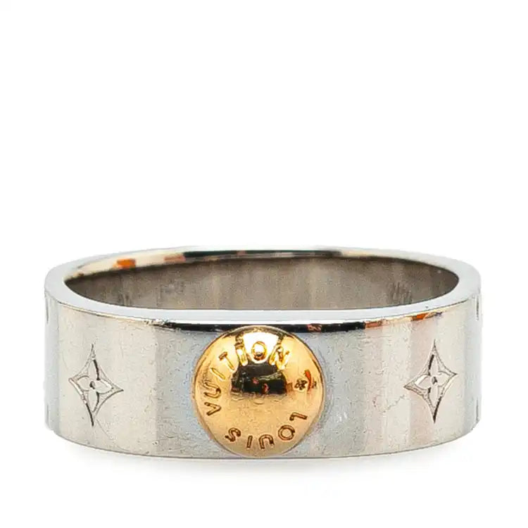 Louis Vuitton Silver Tone Nanogram Ring