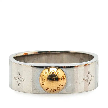 Louis Vuitton Silver Tone Nanogram Ring