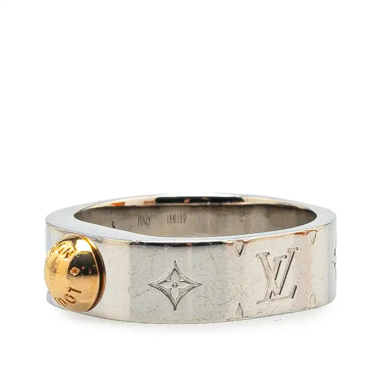 Louis Vuitton Silver Tone Nanogram Ring
