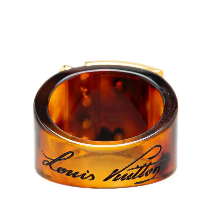 Louis Vuitton Gold Plated and Resin LockMe Ring