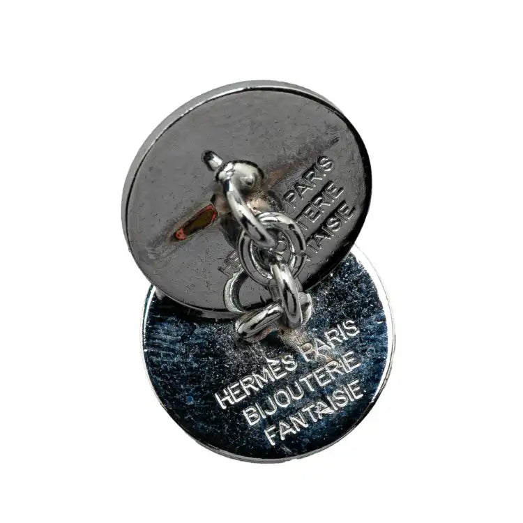Hermès Palladium Plated Selle Bijouterie Fantaisie Cufflinks