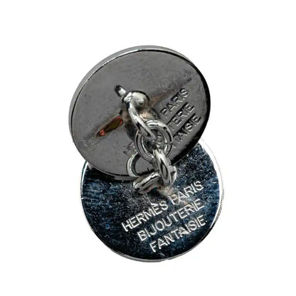Hermès Palladium Plated Selle Bijouterie Fantaisie Cufflinks