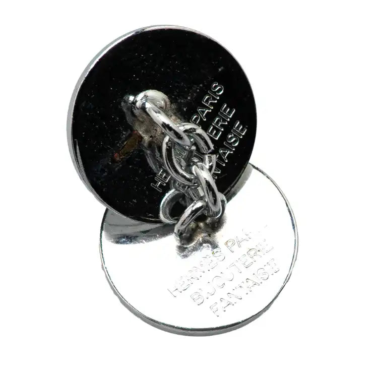 Hermès Palladium Plated Selle Bijouterie Fantaisie Cufflinks