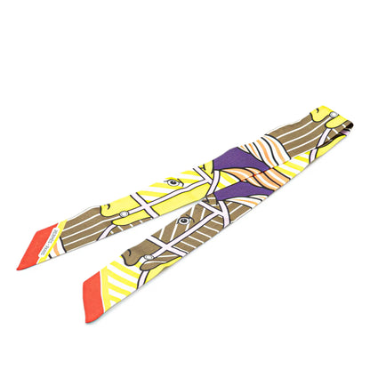 Hermès Quadrige Bayadere Silk Twilly Scarf