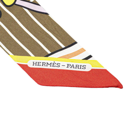 Hermès Quadrige Bayadere Silk Twilly Scarf