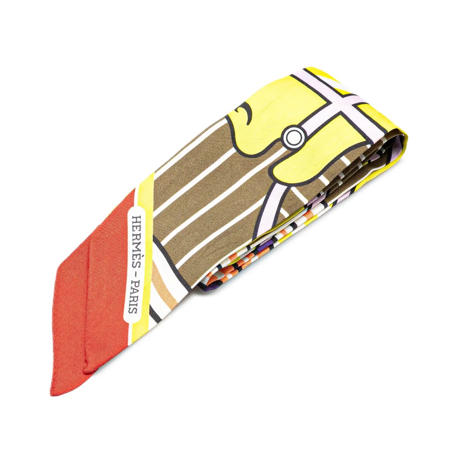 Hermès Quadrige Bayadere Silk Twilly Scarf