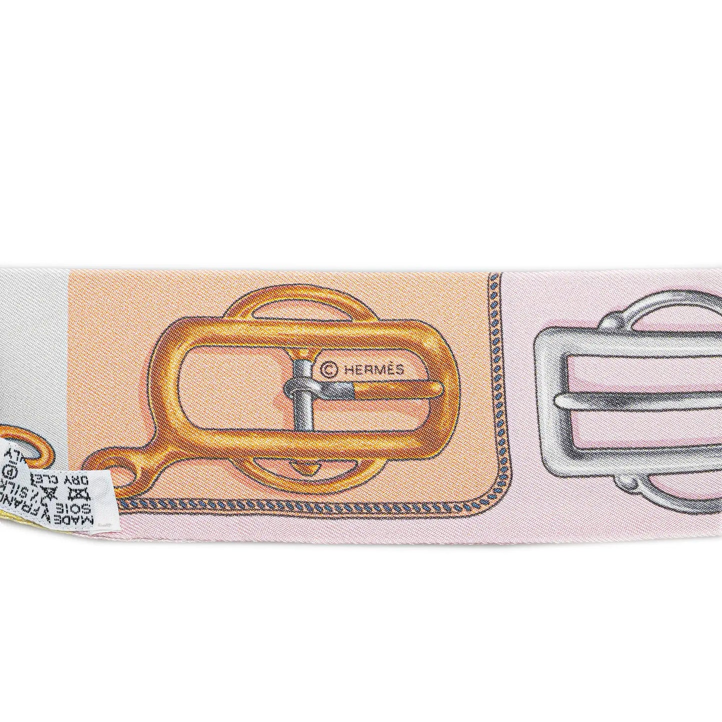 Hermès Bouclerie d Attelage Silk Twilly Scarf