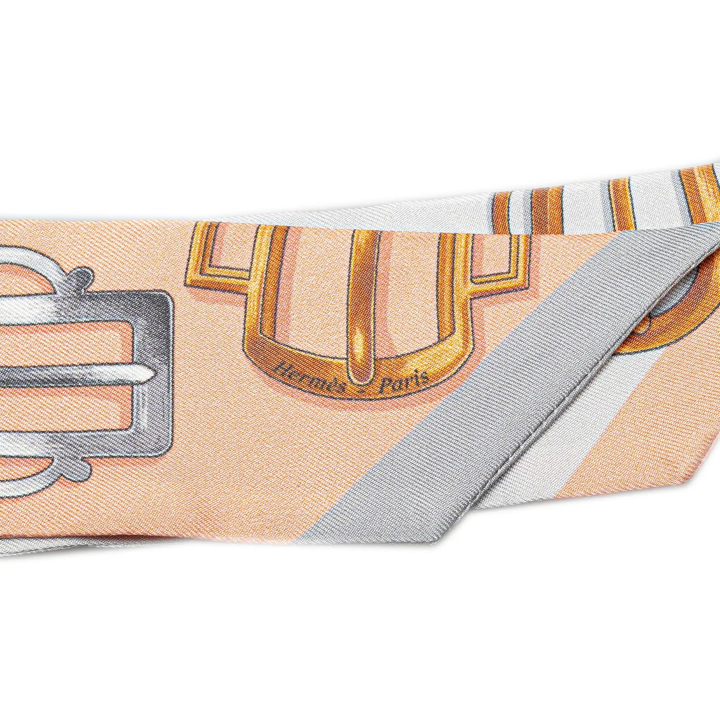 Hermès Bouclerie d Attelage Silk Twilly Scarf