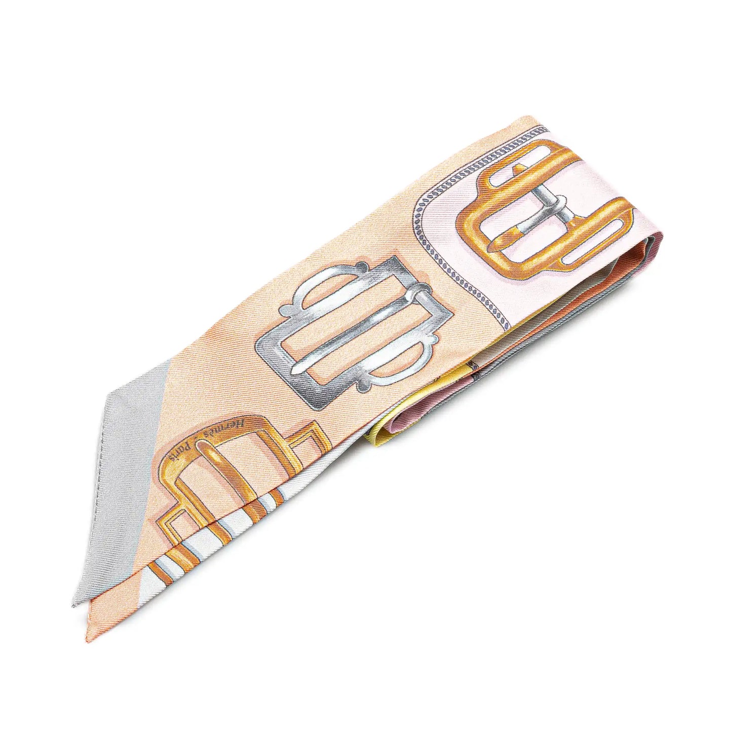 Hermès Bouclerie d Attelage Silk Twilly Scarf