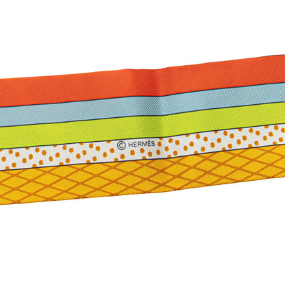 Hermès Grand Theatre Nouveau Silk Twilly Scarf