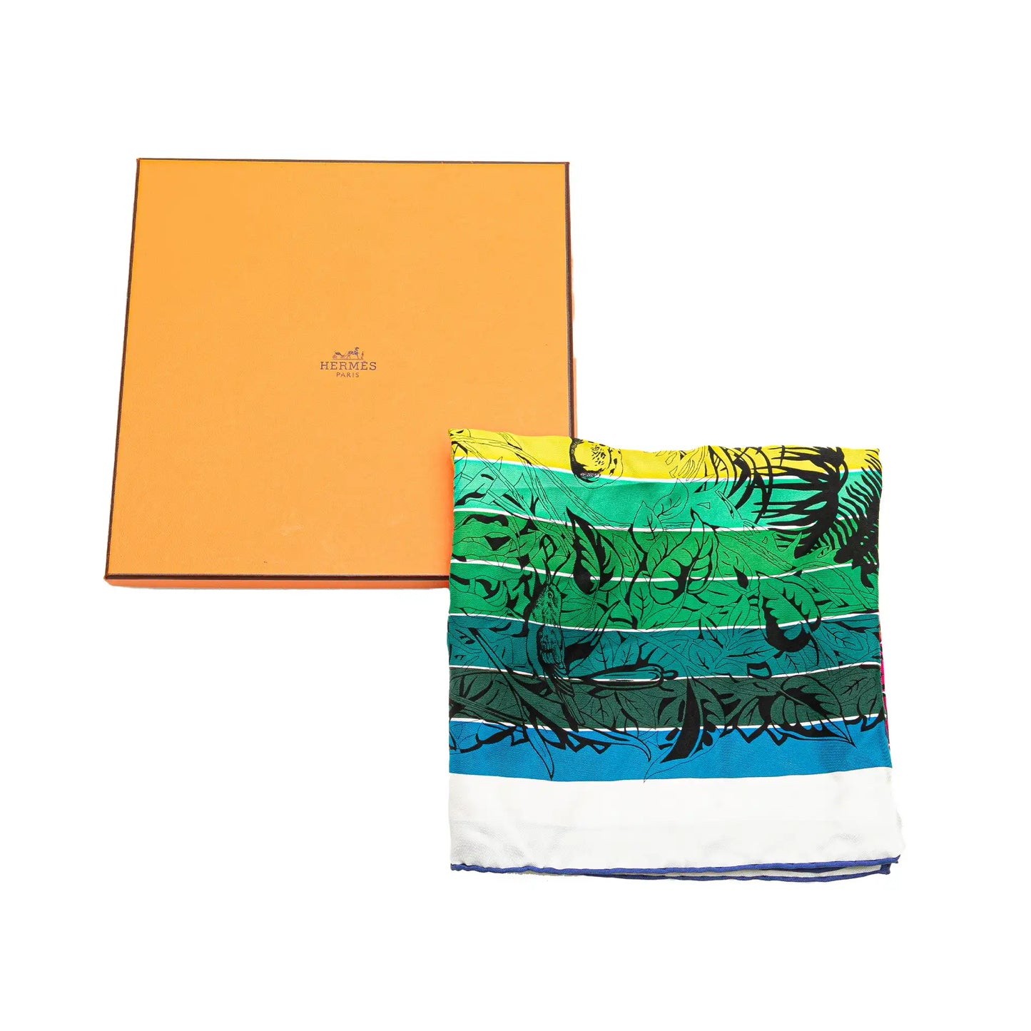 Hermès Jungle Love Rainbow Silk Scarf