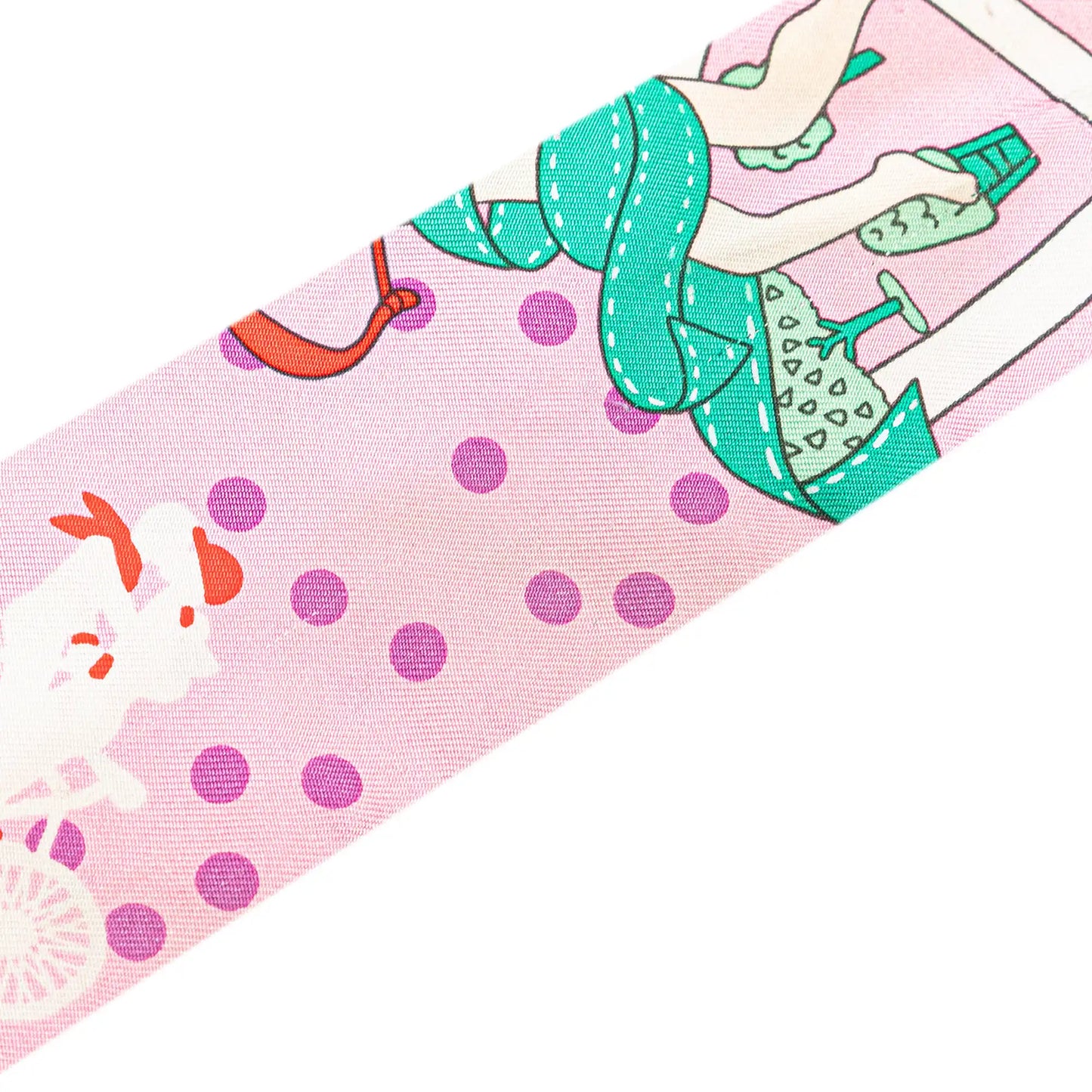 Hermès Les Nouveaux Amoureux de Paris Twilly Silk Scarf