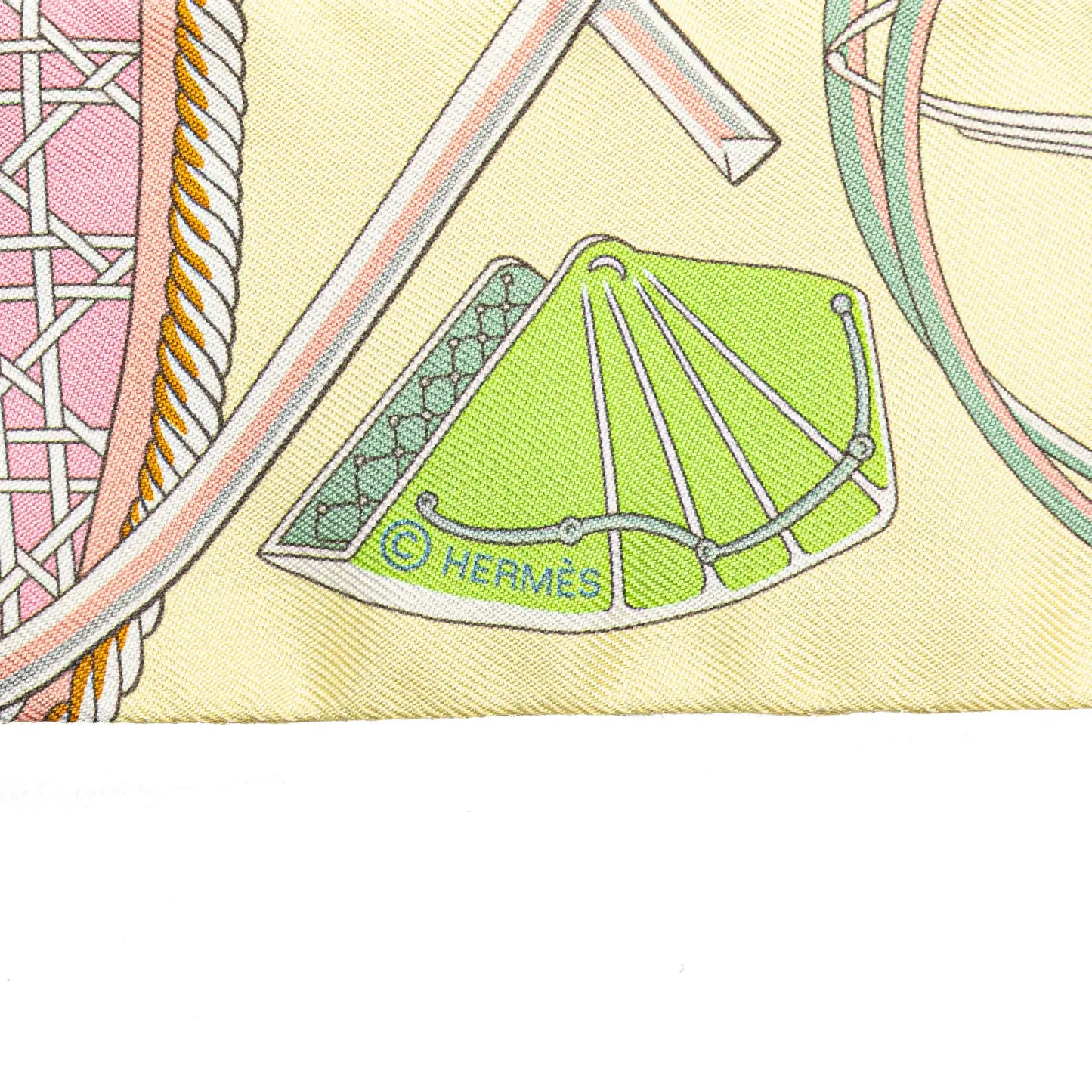 Hermès Les Voitures a Transformation Twilly Silk Scarf
