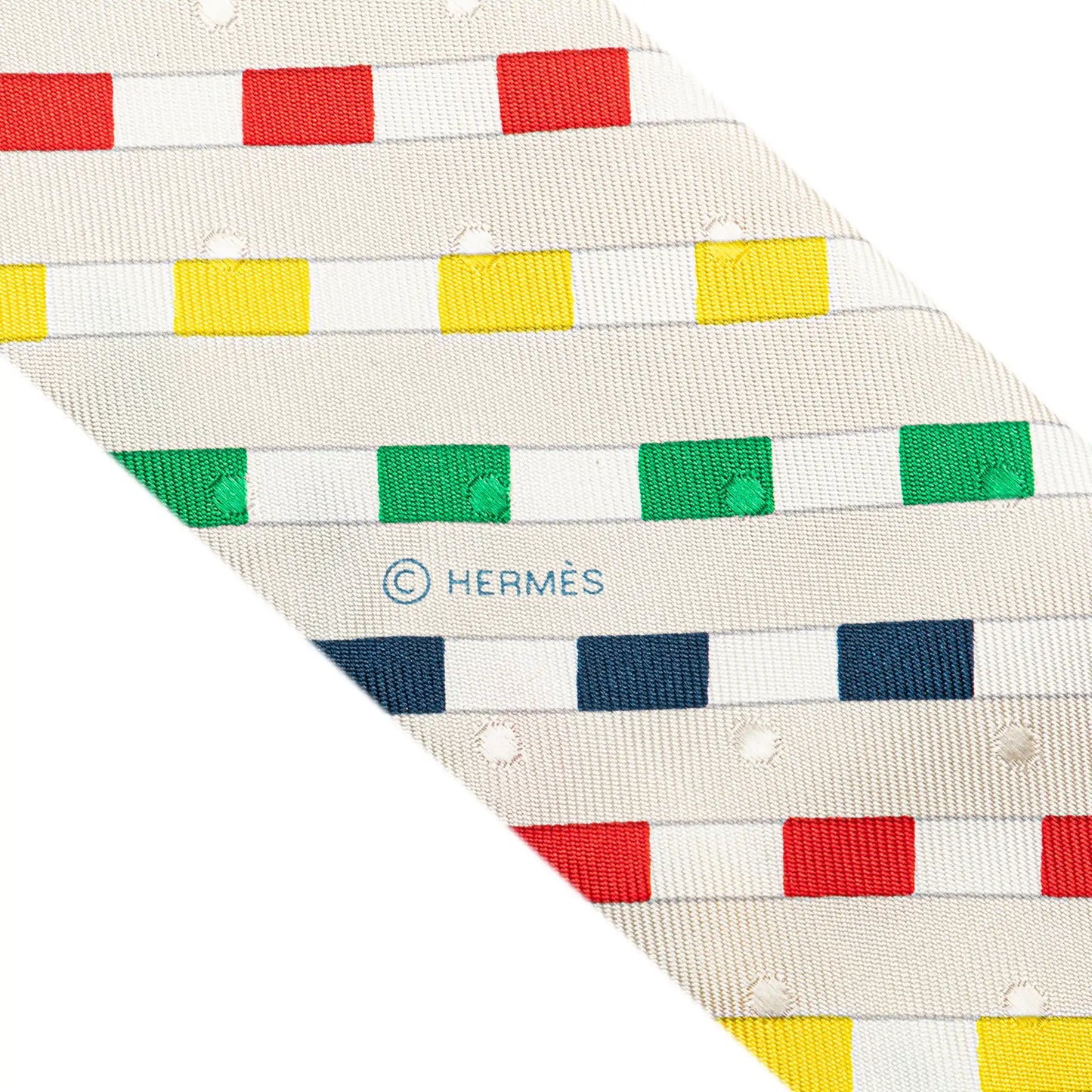Hermès Bouclerie Moderne Plumetis Silk Twilly Scarf