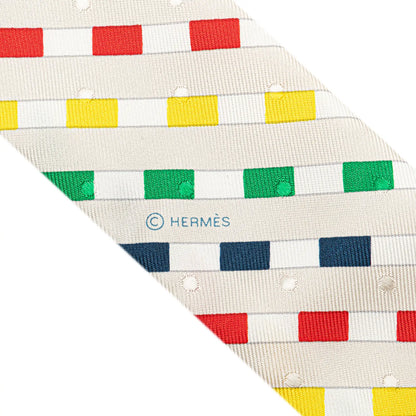 Hermès Bouclerie Moderne Plumetis Silk Twilly Scarf