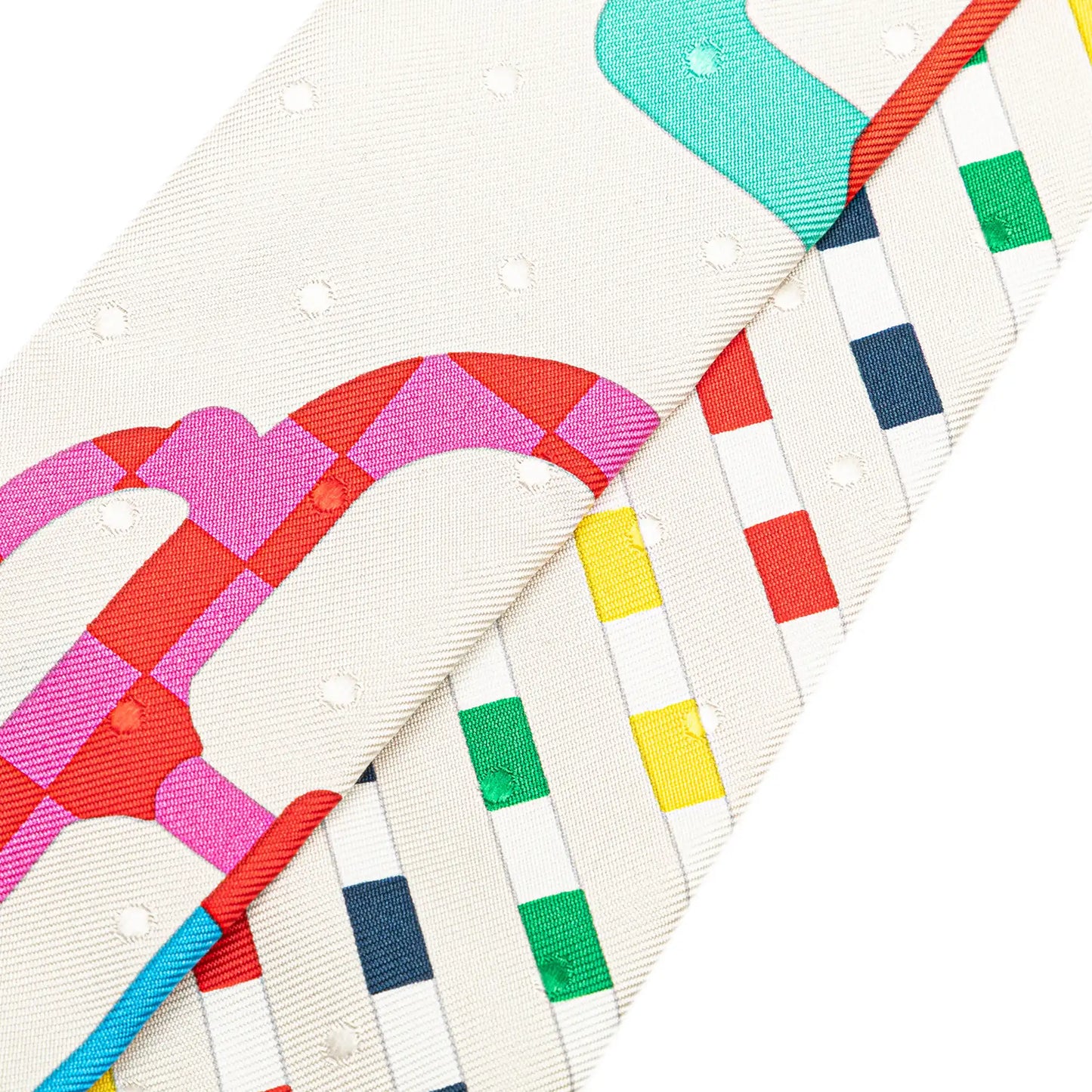 Hermès Bouclerie Moderne Plumetis Silk Twilly Scarf