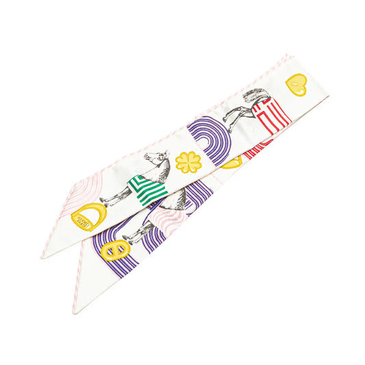 Hermès Garde Robe Pop Charms Twilly Silk Scarf