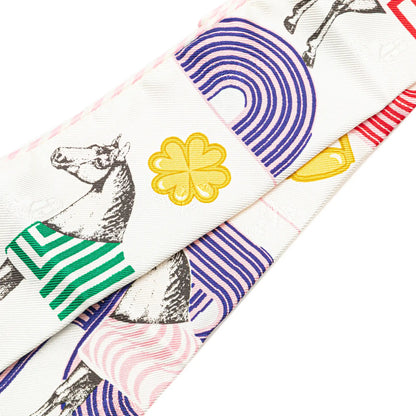 Hermès Garde Robe Pop Charms Twilly Silk Scarf