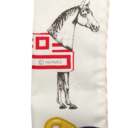 Hermès Garde Robe Pop Charms Twilly Silk Scarf