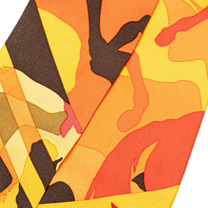 Hermès Ex Libris En Camouflage Silk Twilly Scarf