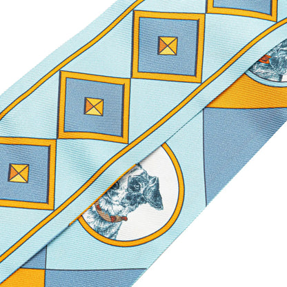 Hermès Colliers Et Chiens Forever Silk Twilly Scarf
