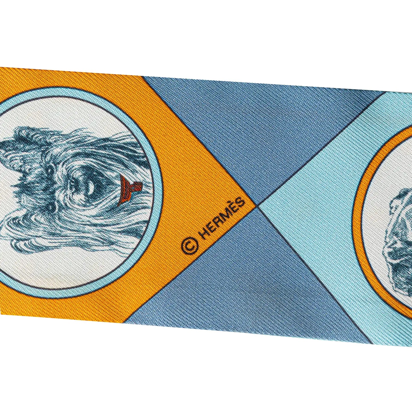 Hermès Colliers Et Chiens Forever Silk Twilly Scarf
