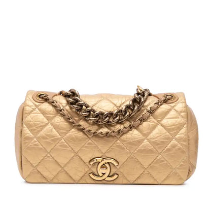 Chanel Medium Quilted Aged Calfskin Pondichery Flap