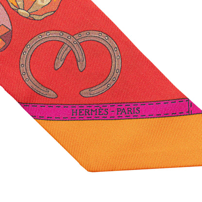 Hermès Jockey Equestrian Hat Silk Twilly Scarf