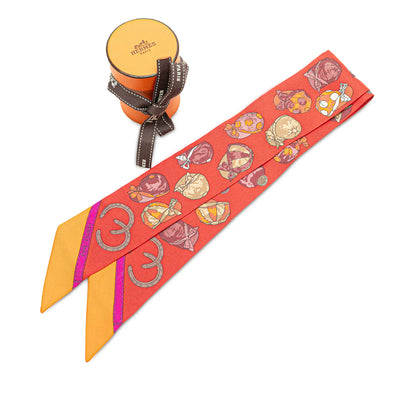 Hermès Jockey Equestrian Hat Silk Twilly Scarf