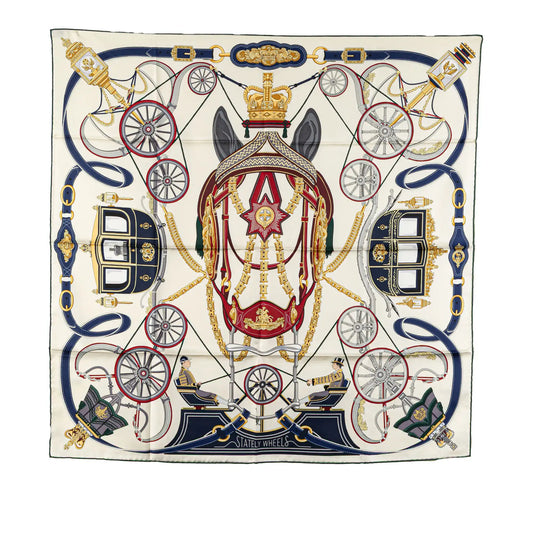 Hermès Stately Wheels Silk Scarf