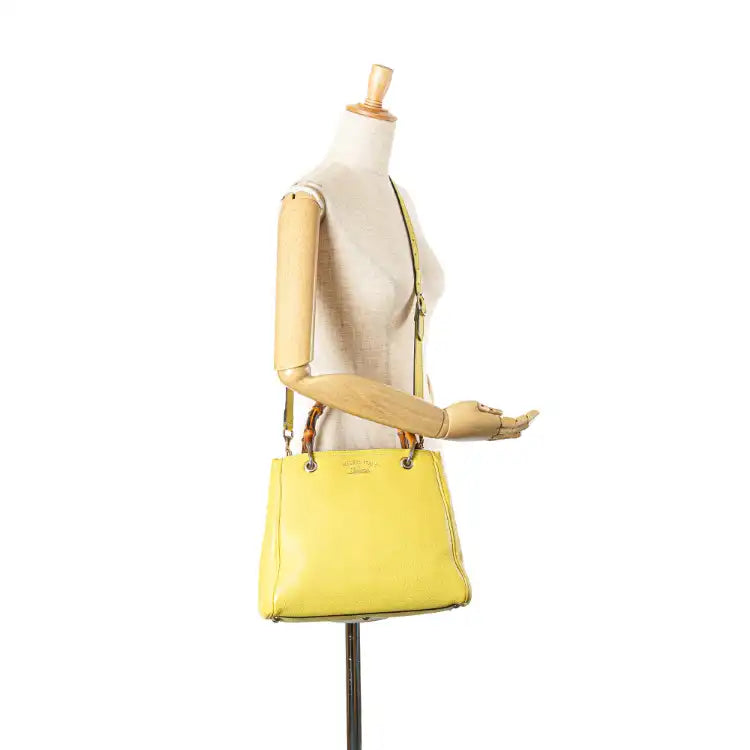Gucci Small Calfskin Bamboo Shopper Satchel