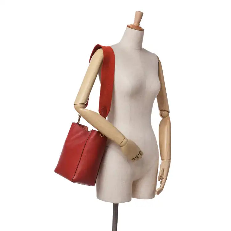 Celine Small Leather Seau Sangle Bucket Bag