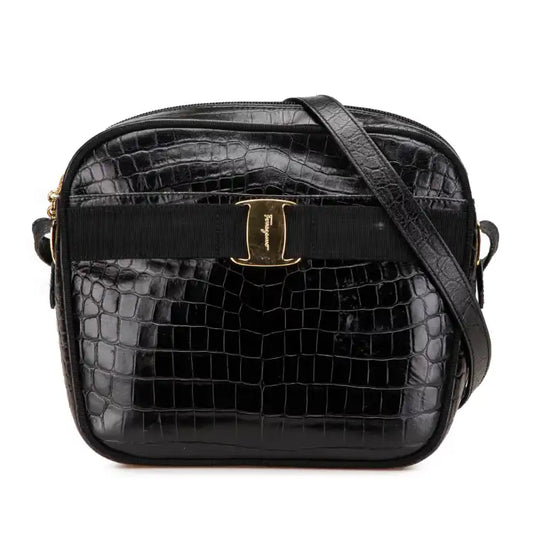Ferragamo Vara Embossed Leather Crossbody