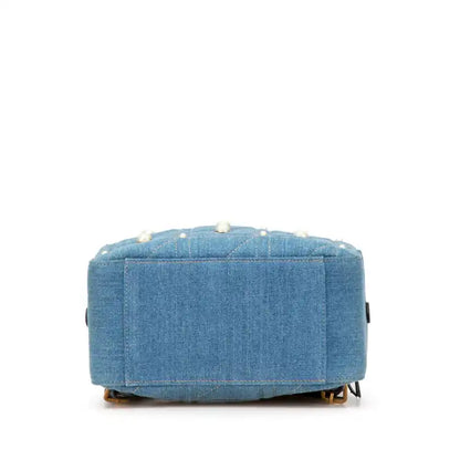 Gucci Small GG Marmont Pearl Denim Backpack