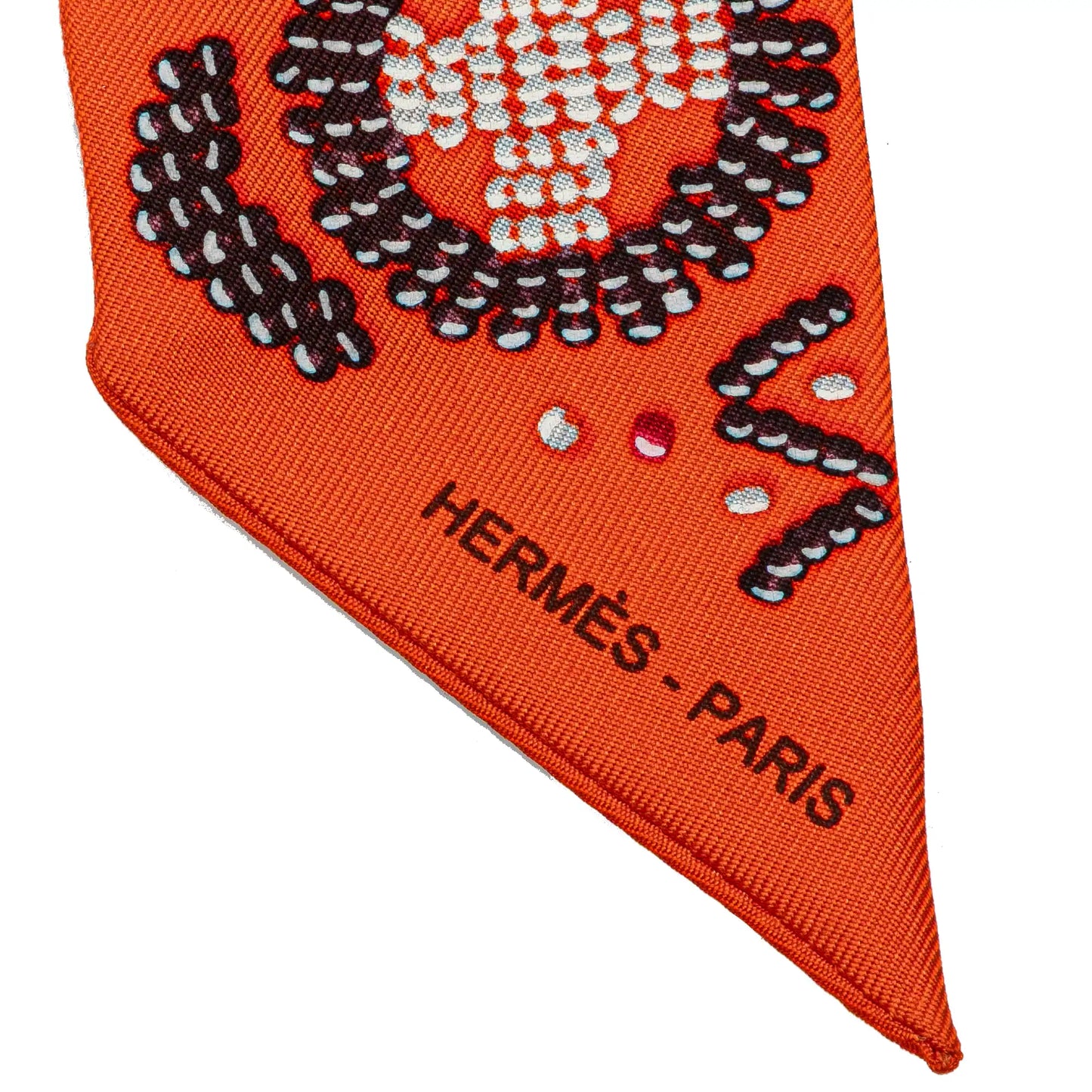 Hermès Kelly en Perles Silk Twilly Scarf