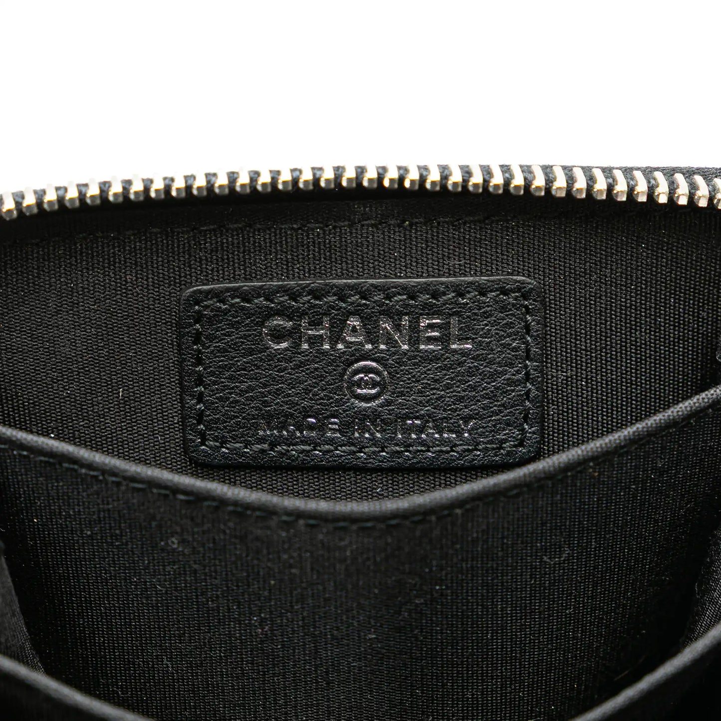 Chanel CC Quilted Calfskin Wild Stitch Zip Coin Purse