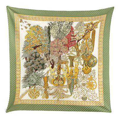 Hermès Les Legendes de L Arbre Pleated Silk Scarf