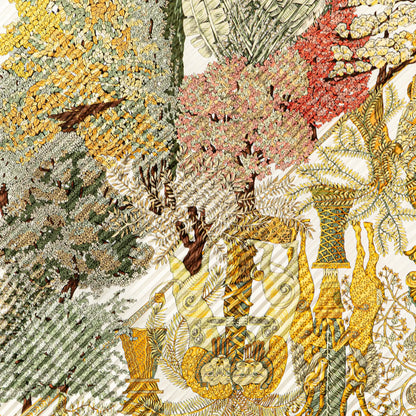 Hermès Les Legendes de L Arbre Pleated Silk Scarf