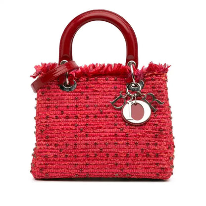 Dior Medium Tweed Fringe Rhinestone Lady Dior