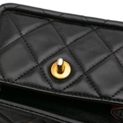 Chanel Mini Lambskin Button On Top Flap