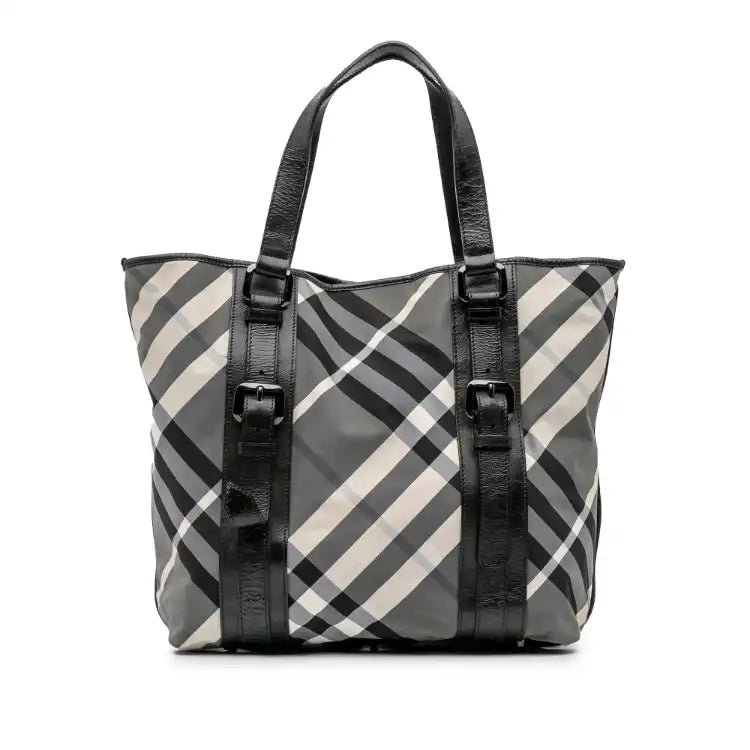 Burberry Medium Beat Check Nylon Victoria Tote
