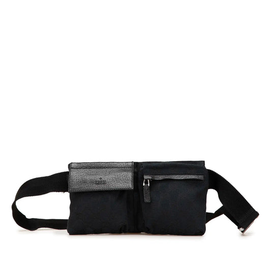 Gucci GG Canvas Double Pocket Belt Bag