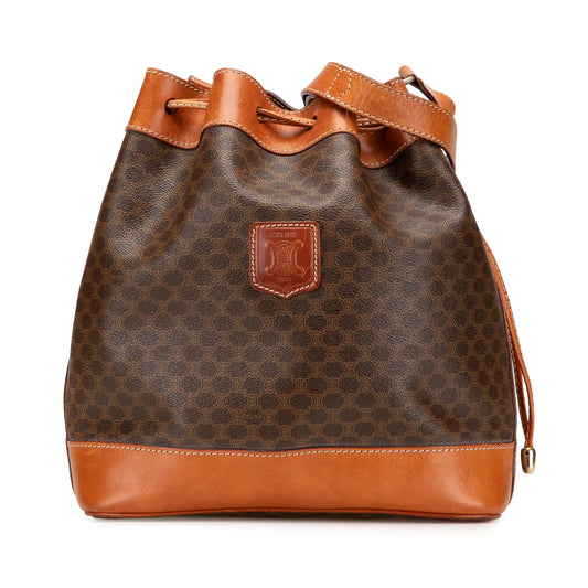 Celine Macadam Coated Canvas Drawstring Bucket Bag