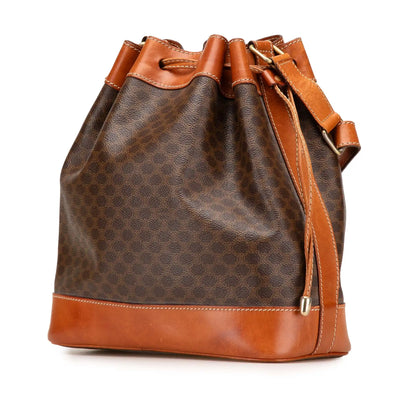 Celine Macadam Coated Canvas Drawstring Bucket Bag