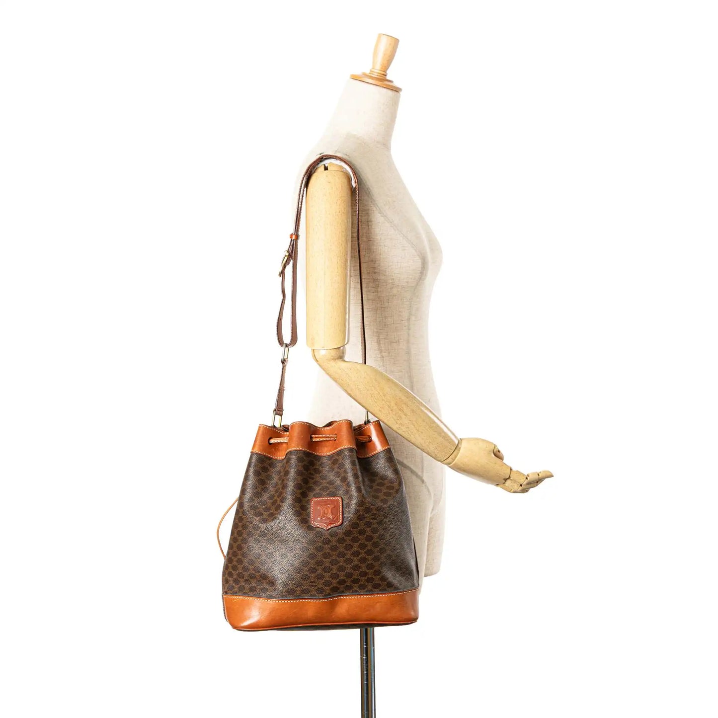 Celine Macadam Coated Canvas Drawstring Bucket Bag