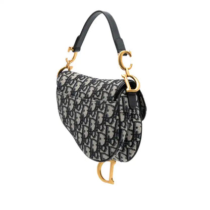 Dior Mini Oblique Canvas Saddle Bag