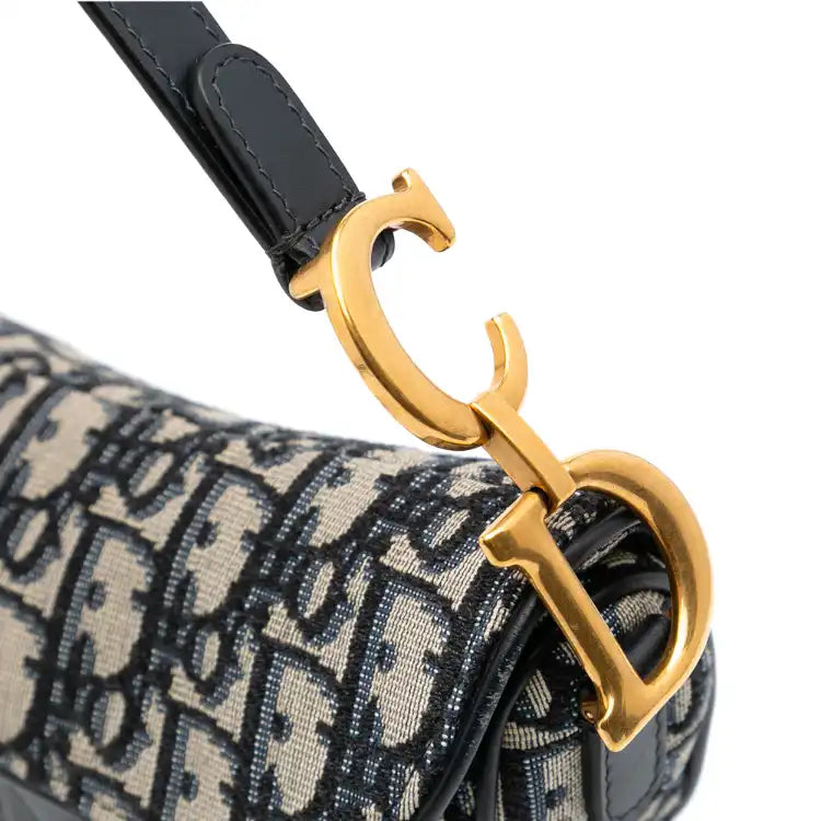Dior Mini Oblique Canvas Saddle Bag