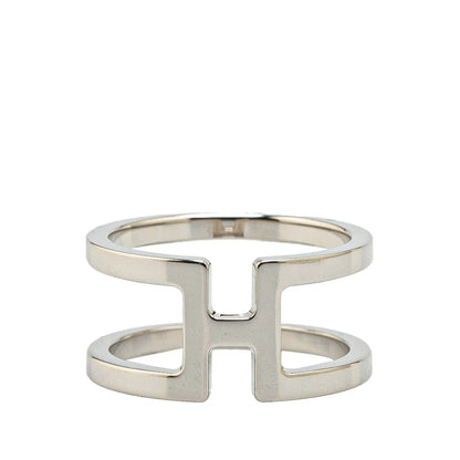 Hermès Palladium Plated H En Rond Scarf Ring