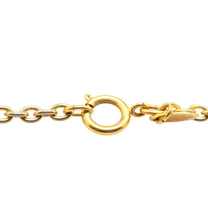 Chanel Gold Plated CC Quilted Pendant Necklace